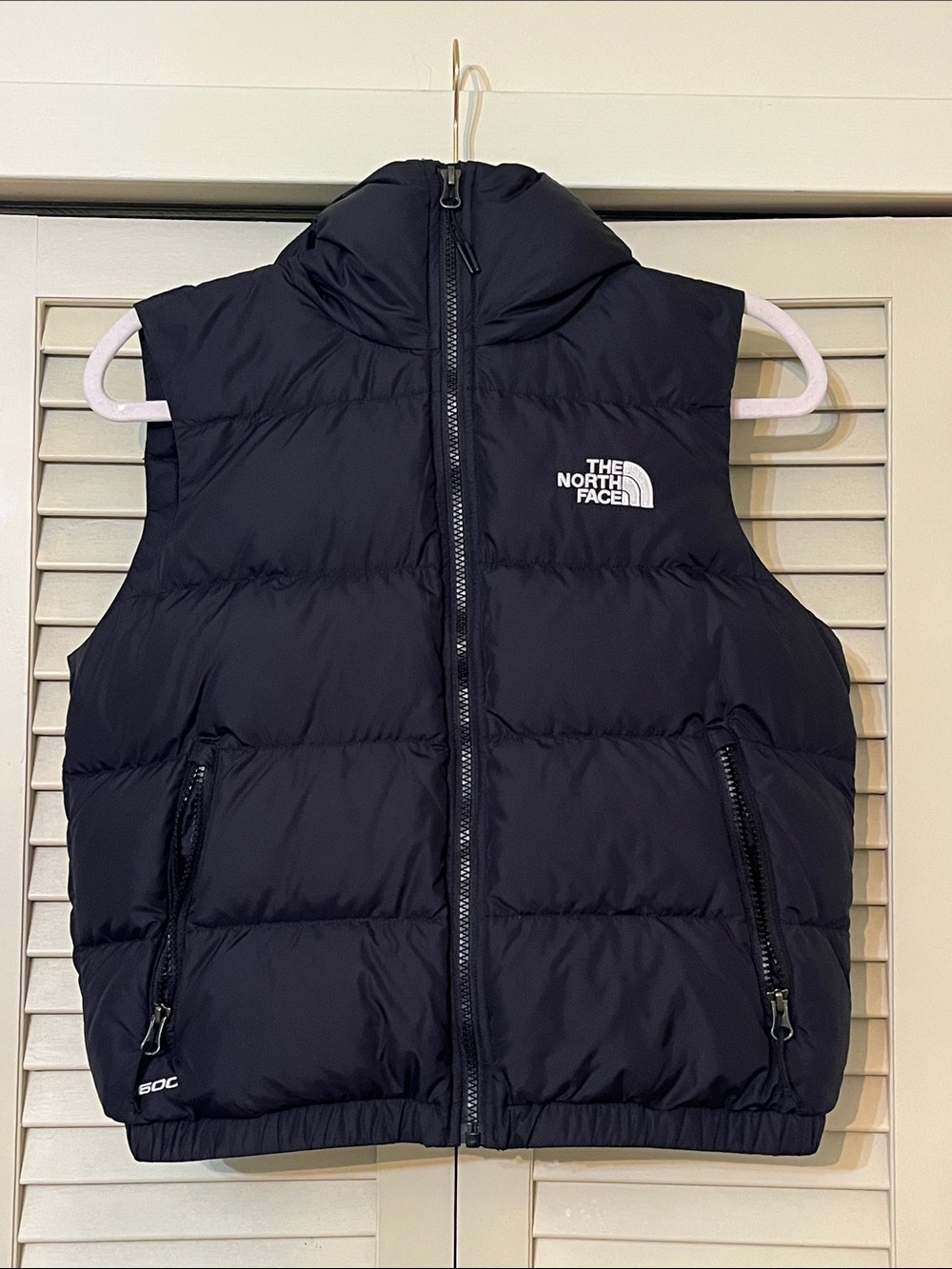 The North Face Black Quilted Down Vest with Hood